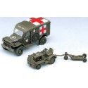 Maqueta militar WWII US Ambulance & Towing Tractor