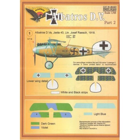 Calcomanías para aviones milit Calcomanía Albatros D.V. Part 2