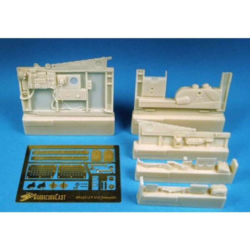 North-American P-51D Mustang Cockpit Sidewalls (with PE parts) (designed to be used with Tamiya kits) This set consists of new 