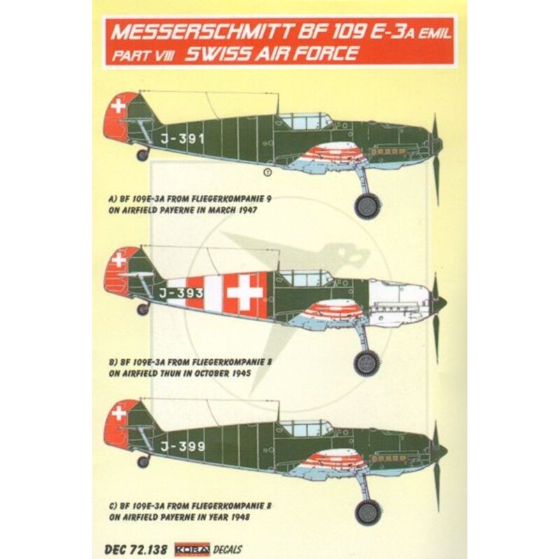 Messerschmitt Bf 109E-3A Emil Part VIII (Swiss Air Force) 