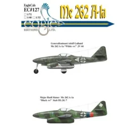 Messerschmitt Me 262A-1a. (2) White &lt;&lt; JV 44 General Adolf Galland; Black &lt;&lt; Green 1 Stab III./JG 7 Major Rudi Sinne