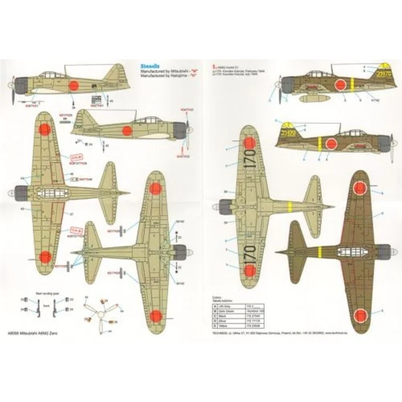 Mitsubishi A6M2 Zero (3) JJ170 Konoike Kokutai 1944; A1-101 Pilot Shigenu Itaya, Akugi Pearl Harbour strike 1941; V-103 Pilot 