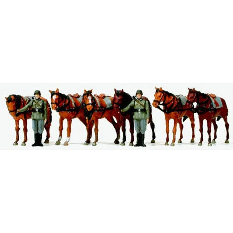 2 soldados figurines + 6 caballos