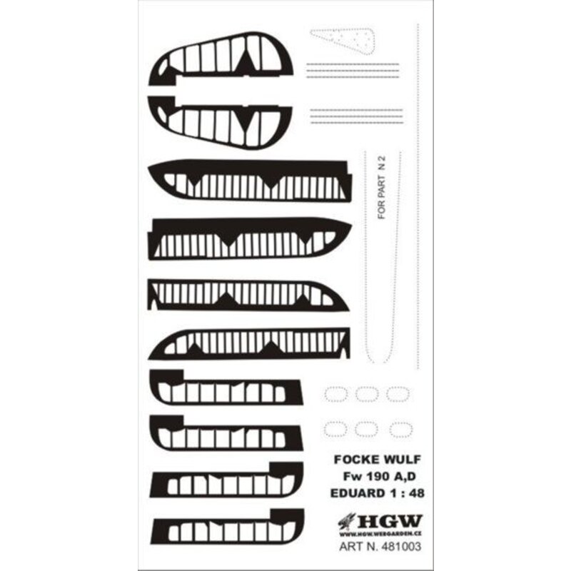 Focke-Wulf Fw 190A/Fw 190D/Fw 190F control surfaces (Eduard 1/48) Focke-Wulf Fw 190A/Fw 190D/Fw 190F control surfaces (Eduard 1/48)