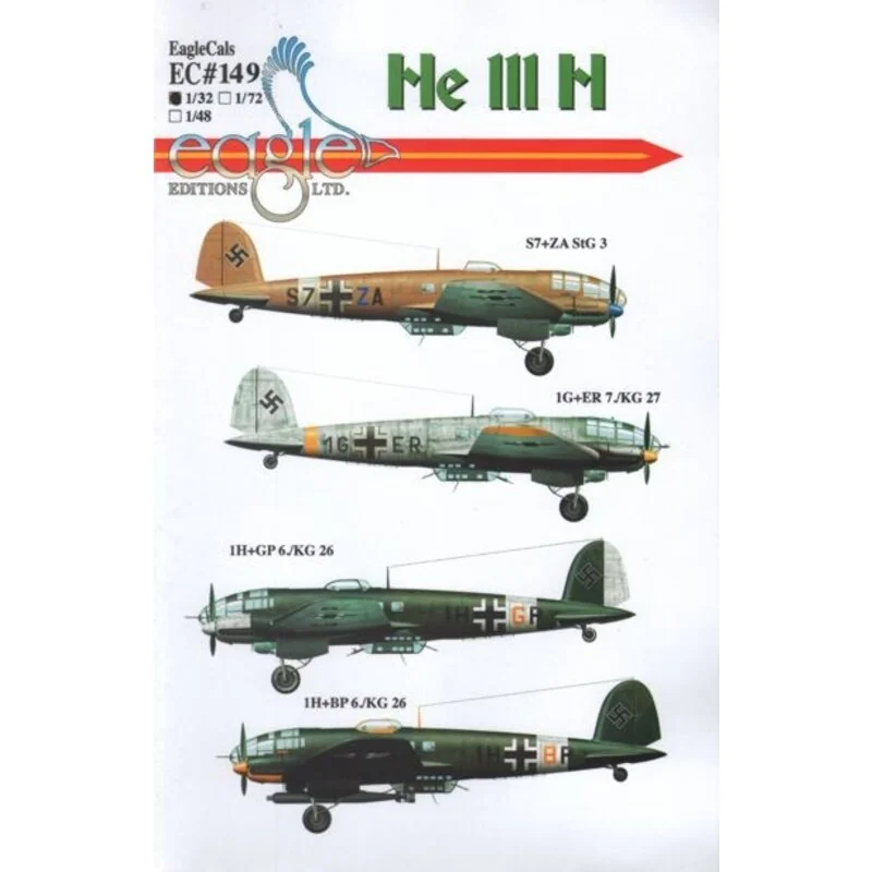 Heinkel He 111H. S7 + ZA - El 111H - Puñalada / StG 3 1H + BP - Él 1H-11 06 al 26 6./KG 1H + GP - El 111H-6-26 6./KG 1G + ER - E