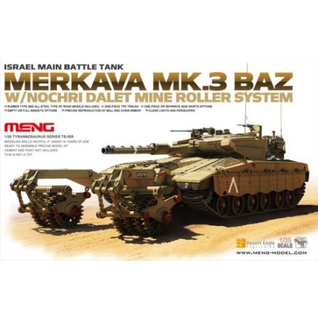 Maqueta Israel Main Battle Tank Merkava Mk.3 BAZ with Nochri Dalet Mine Roller System