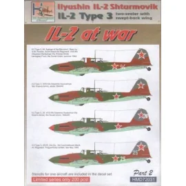 Ilyushin Il-2M (ala biplaza barrido-back) At War Pt.2 1/72 - H-D72031 Tatuajes Modelo
