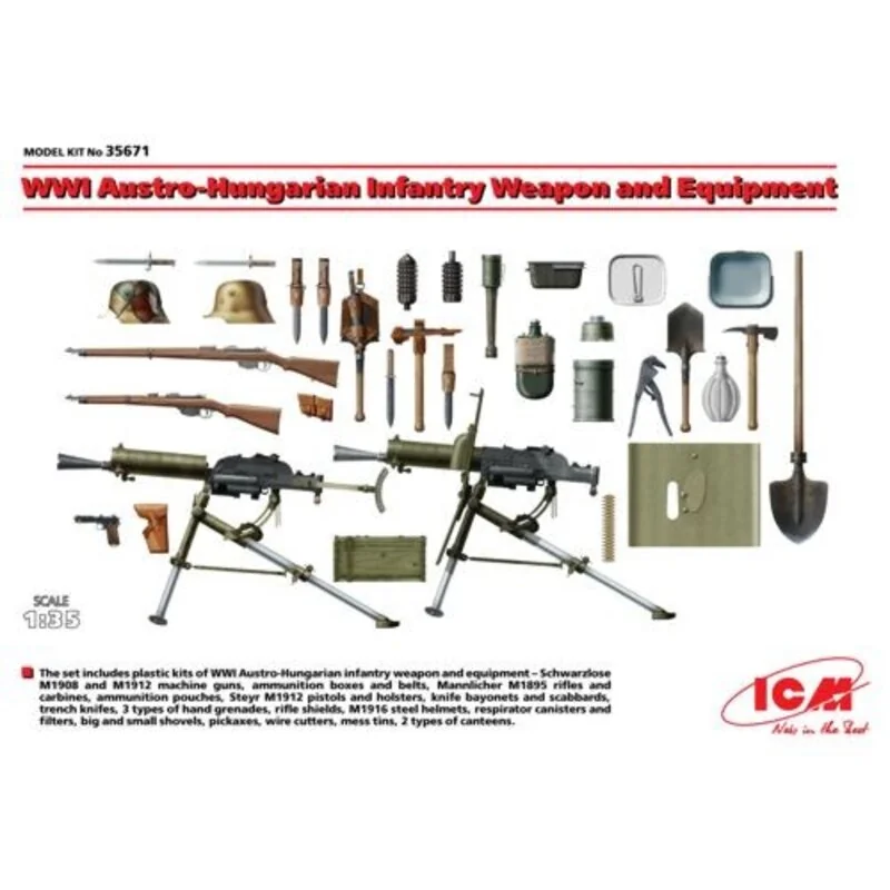 WWI Austro-Húngaro de armas y equipo 1/35 de Infantería - ICM M35671