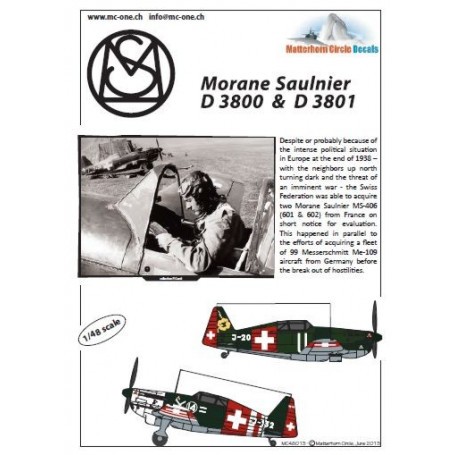  Calcomanía Morane D-3800 &amp; D-3801 [Morane Saulnier MS.406C-1]