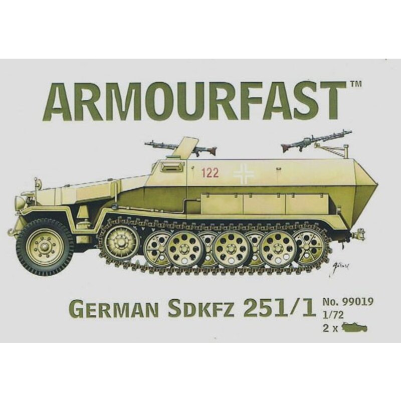 Maqueta militar Hanomag Sd.Kfz.251/1: the pack includes 2 snap together tank kits