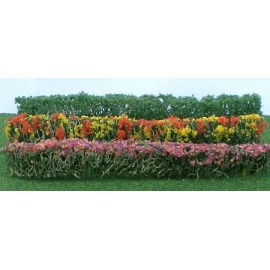 HAIE DE PLANTES VERTES ASSORTIES 125x9x15mm - ECHELLE HO 