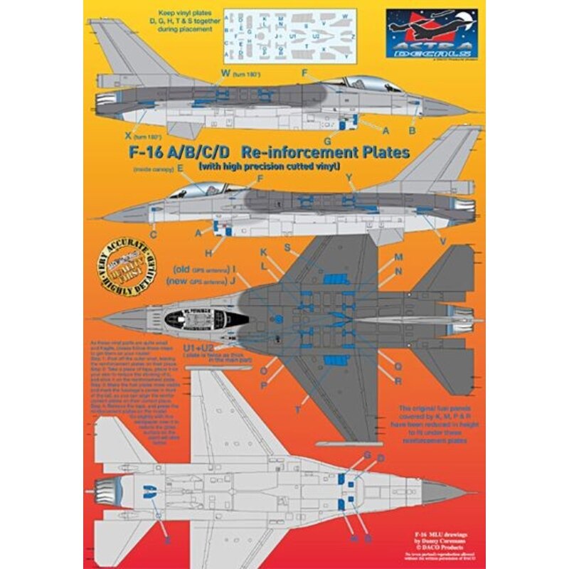 Generales -Dynamics F-16A/F-16B . Placas Lockheed Martin F-16C/F-16D refuerzo Generales -Dynamics F-16A/F-16B . Placas Lockheed Martin F-16C/F-16D refuerzo