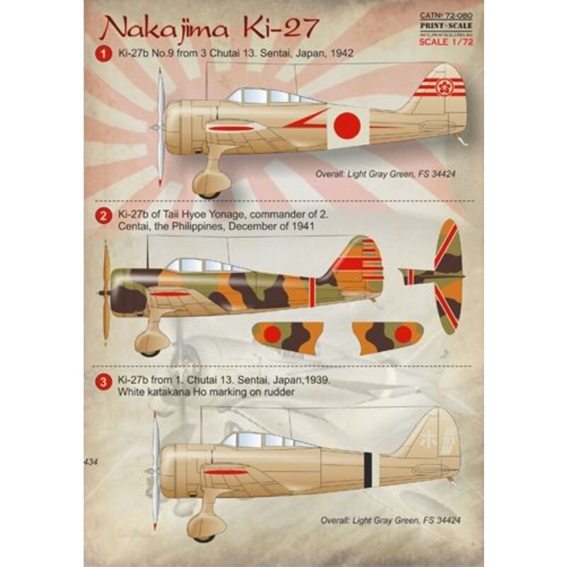  Calcomanía Nakajima Ki- 27 Nate