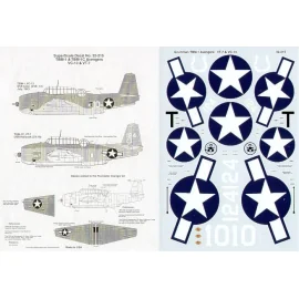 Grumman TBM- 1C Avenger2 T10 VC- 13 USS -Azul Core 1943 / lt gris -White 124 VT- 7 USS Herradura Hancolck 3 colores camo