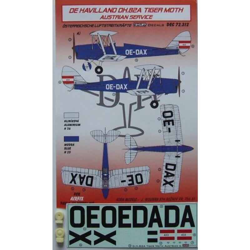 Havilland Tiger Moth DH.82A Servicio austríaco de (diseñado para cultivando con Airfix, Modelos Pavla y kits Modelo AZ)