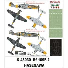 Messerschmitt Bf 109F-2 1 máscara de canopy (exterior) + 2 insignias máscaras + calcas (diseñado para ser la agricultura con kit