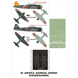 Máscaras insignias Mitsubishi A6M2 Zero 2 máscara de canopy (exteriores e interiores) + 2 (diseñado para ser la agricultura con 