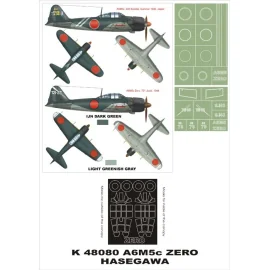 Máscaras insignias Mitsubishi Zero 2 A6M5c máscara canopy (exteriores e interiores) + 2 (diseñado para ser la agricultura con ki