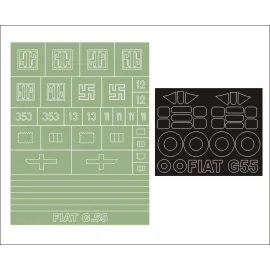Máscaras insignias FIAT G.55 2 máscaras de canopy (exteriores e interiores) + 1 (diseñado para ser agricultura con kits especial