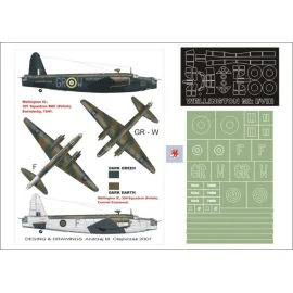 Vickers Wellington Mk.IC 1 máscara de canopy (exterior) + 2 insignias máscaras + calcomanías (diseñado para ser la agricultura c