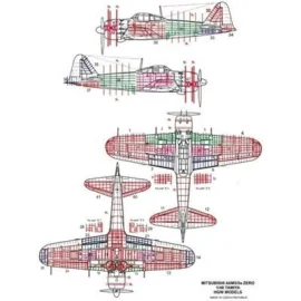 Mitsubishi A6M5 / A6M5a Zero conjunto de remachado (diseñado para ser utilizado con kits de Tamiya)