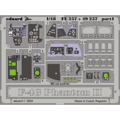  F-4G Phantom PRE-PAINTED IN COLOUR! (diseñado para ser ensamblado con maquetas de Hasegawa) This Zoom set is a simplified versi