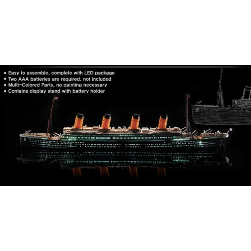 RMS Titanic + LED setUpper cubierta y la cabina de iluminación effectMCP (Colorido piezas) LED unit.Display de pie con la baterí
