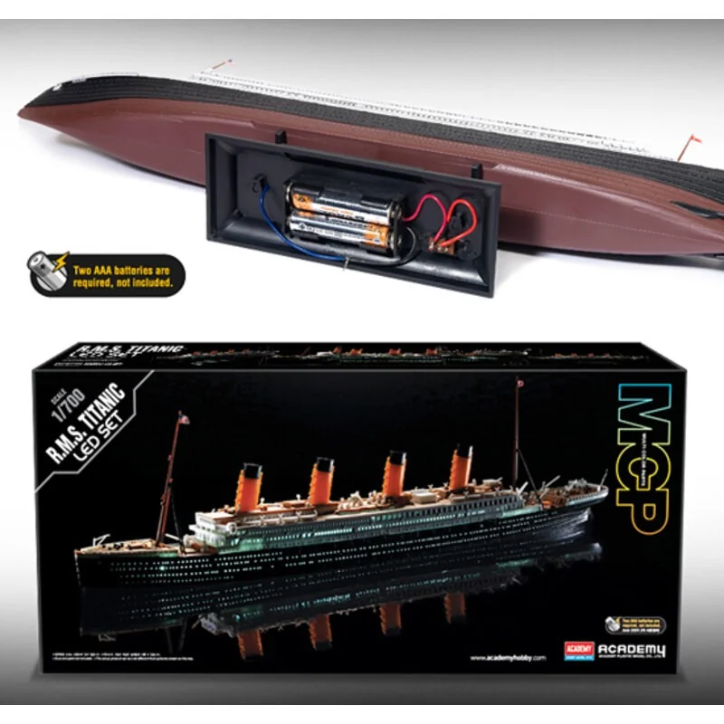 RMS Titanic + LED setUpper cubierta y la cabina de iluminación effectMCP (Colorido piezas) LED unit.Display de pie con la baterí