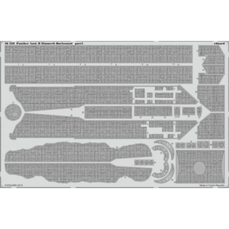 Pz.Kpfw.V Ausf.D Pantera Zimmerit Horizontal (diseñado para ser utilizado con los kits de Tamiya)