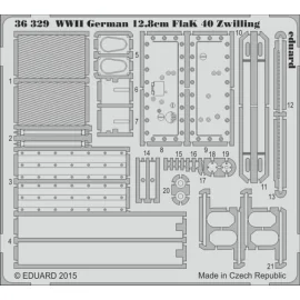 Segunda Guerra Mundial alemán 12.8cm FlaK 40 Zwilling (diseñado para ser utilizado con los kits Takom)