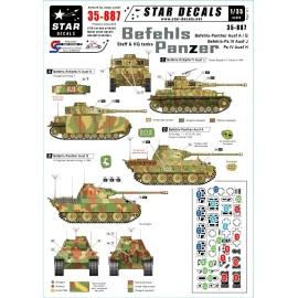 Befehls-Panzer. Befehls-Pantera Ausf.A y Ausf.G, Befehls-Pz.IV Ausf.J, Pz.Kpfw.IV Ausf.H