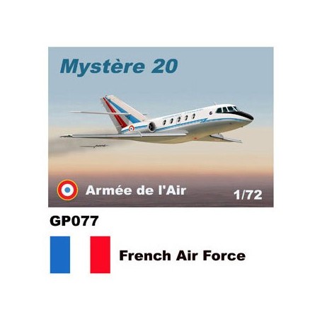 Maqueta Fuerza Dassault Mystere-20 Falcon Adhesivos Armée de l'Air francesa Air